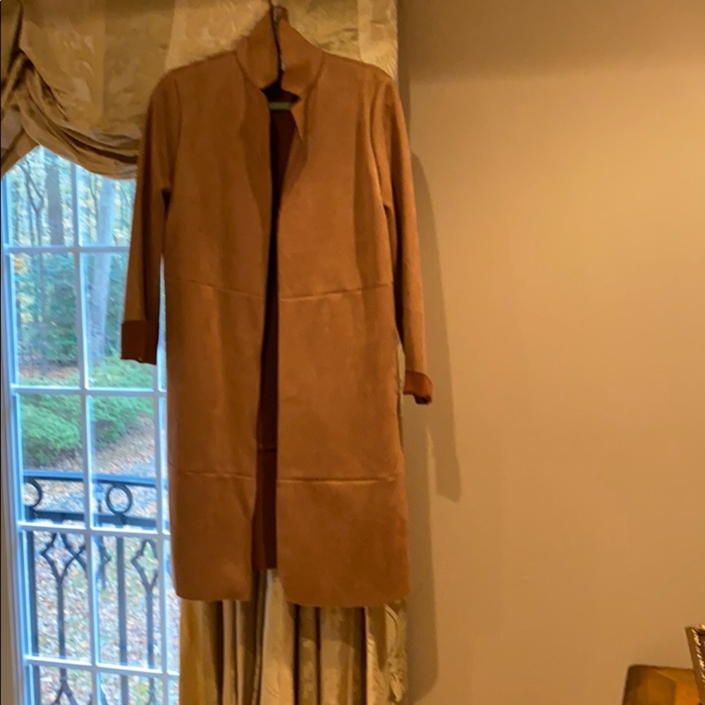 Zara sz S faux suede coat